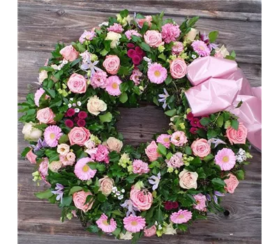 Trauerkranz Rosa mit Schleife Trauerkranz Rosa mit Schleife